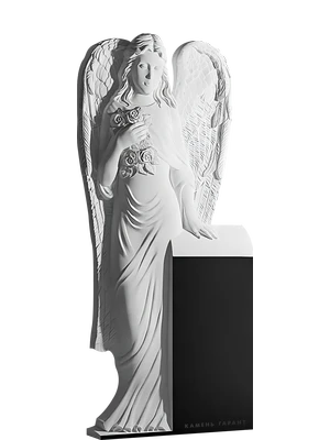 Скульптурный памятник с фигурой ангела в полный рост